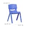 Flash Furniture Blue Plastic Stackable School Chair with 13.25'' Seat Height, PK4 4-YU-YCX4-004-BLUE-GG - alternate 3
